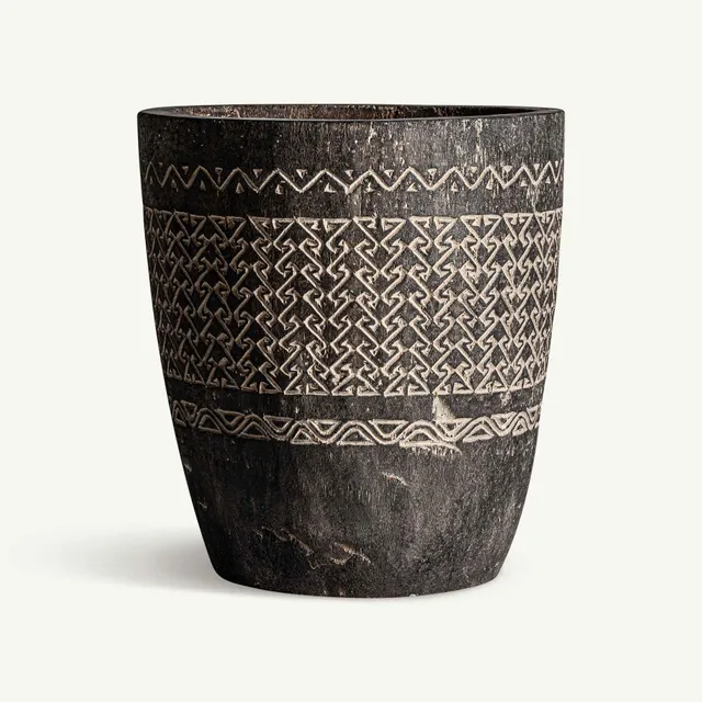 Bambua Nantua vaso legno palma intagliato