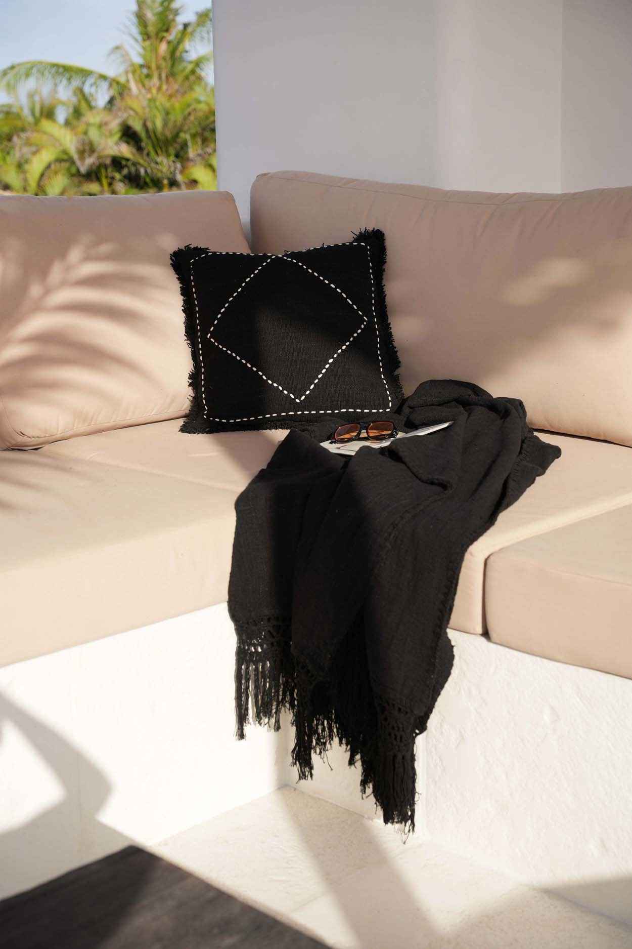 Bambua Gypsy Plaid Letto Nero in stile boho