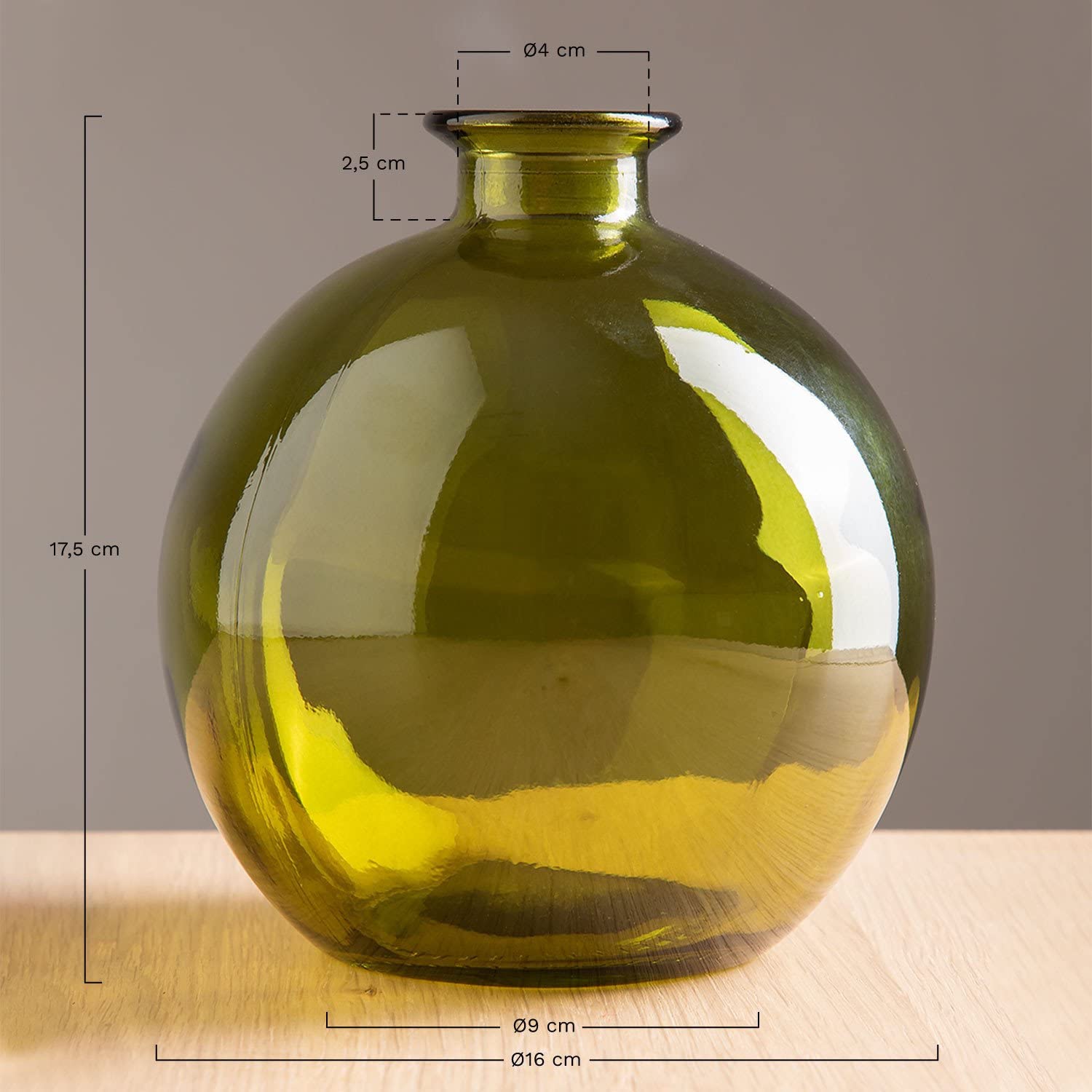 Sklum Kimma vaso vetro riciclato 17 cm