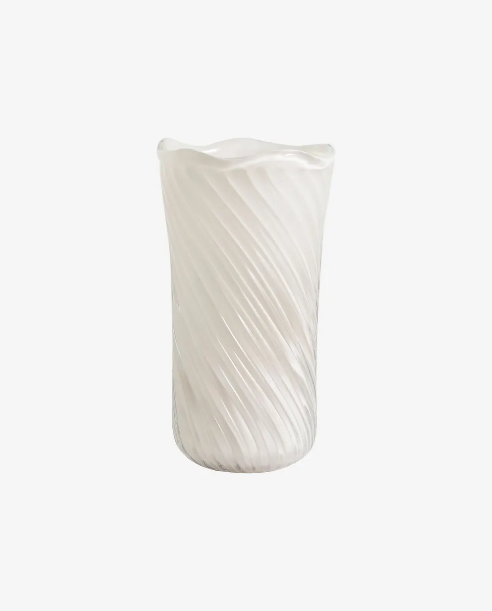 Bambua Helle vase vaso vetro bianco sporco