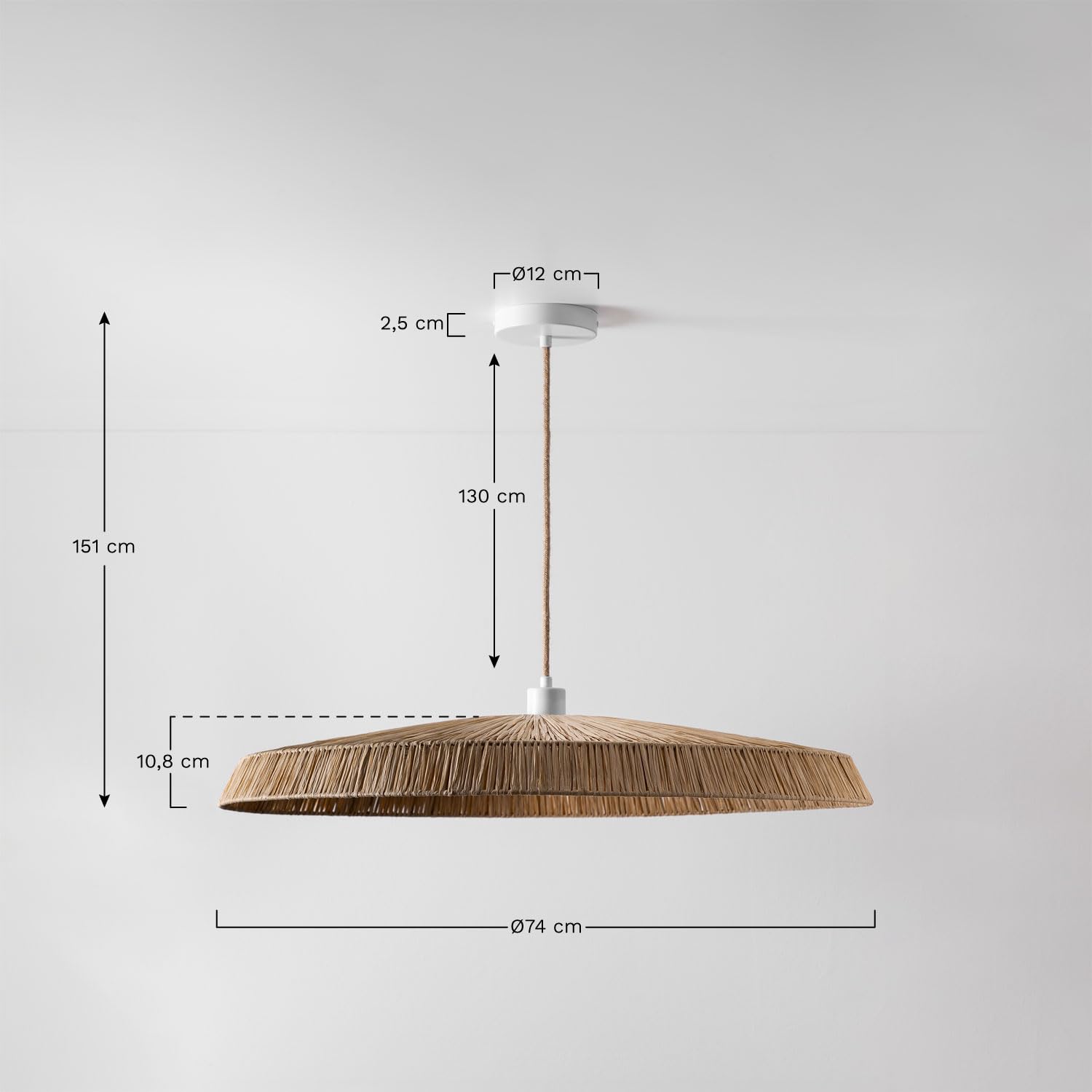 Sklum Velcko lampada soffitto rafia Ø74 cm