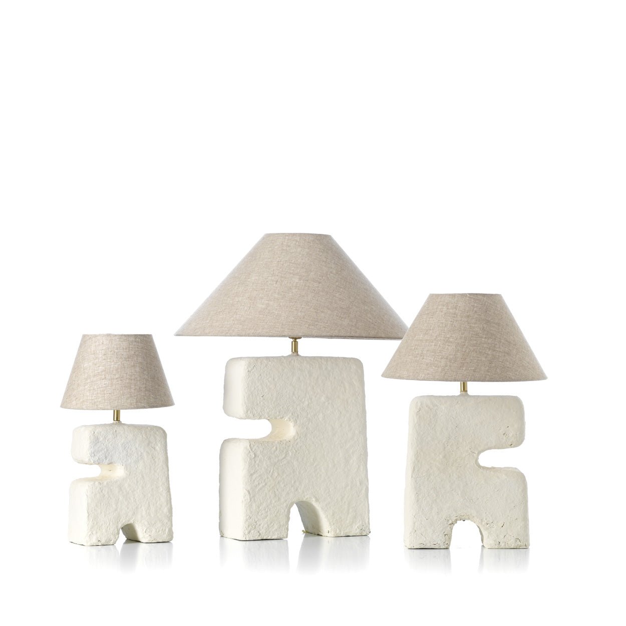 Bambua L'Objet lampada da tavolo bianca L lino