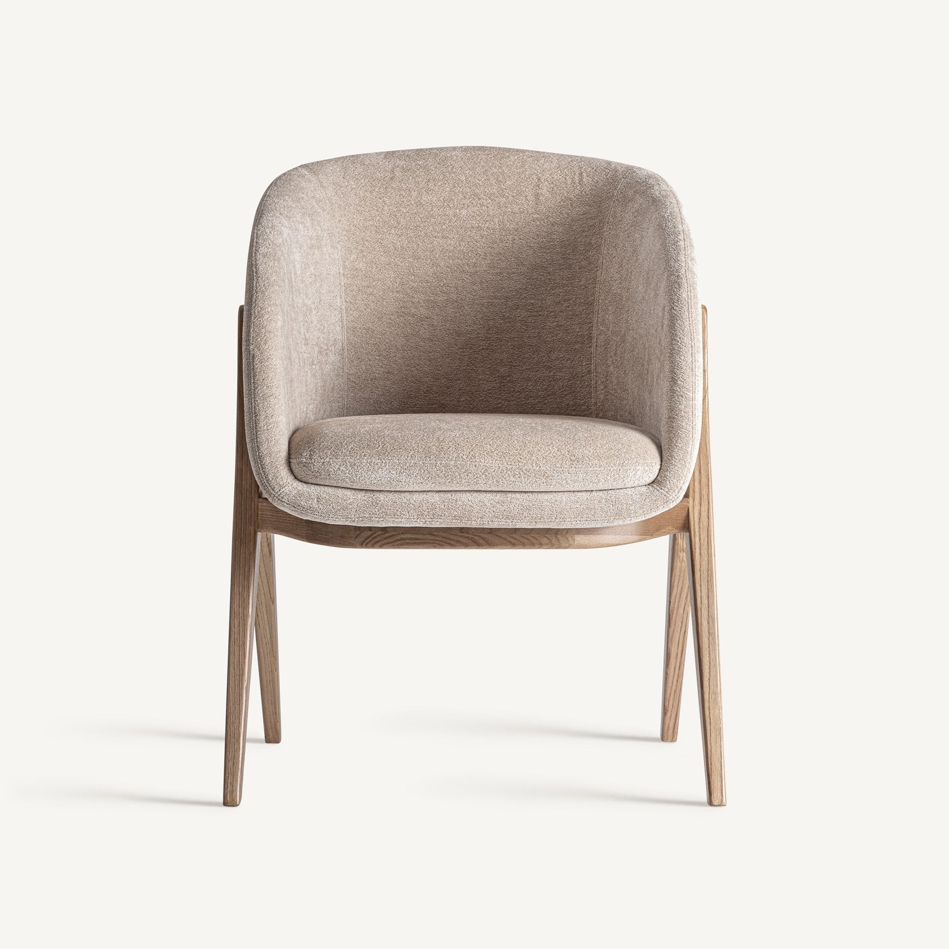 Bambua Lupin Sedia Imbottita Beige Gambe in Frassino
