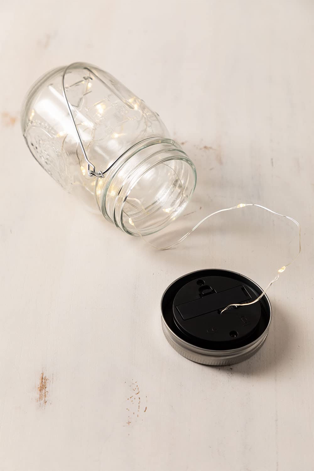 Sklum Zol vaso solare vetro 13 cm ghirlanda LED