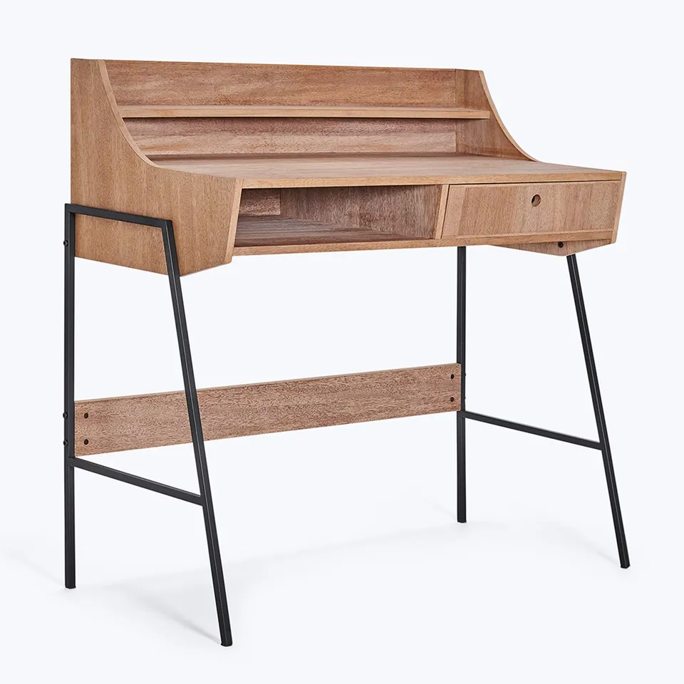 Sklum Ancher Scrivania Legno Naturale in MDF e Metallo