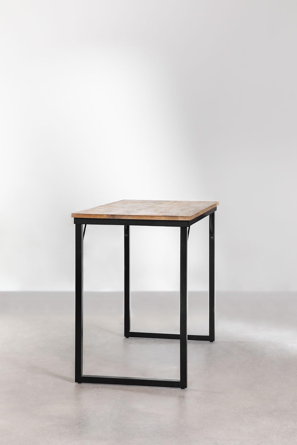 Sklum Nargys Tavolo Alto Bar Nero 152 cm Legno Riciclato