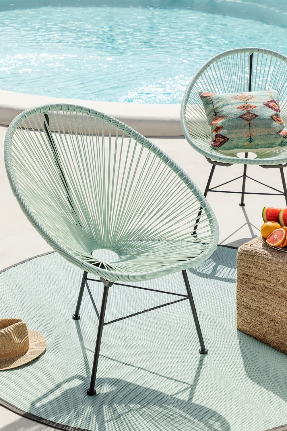 Sklum New Acapulco sedia da giardino blu nebbia