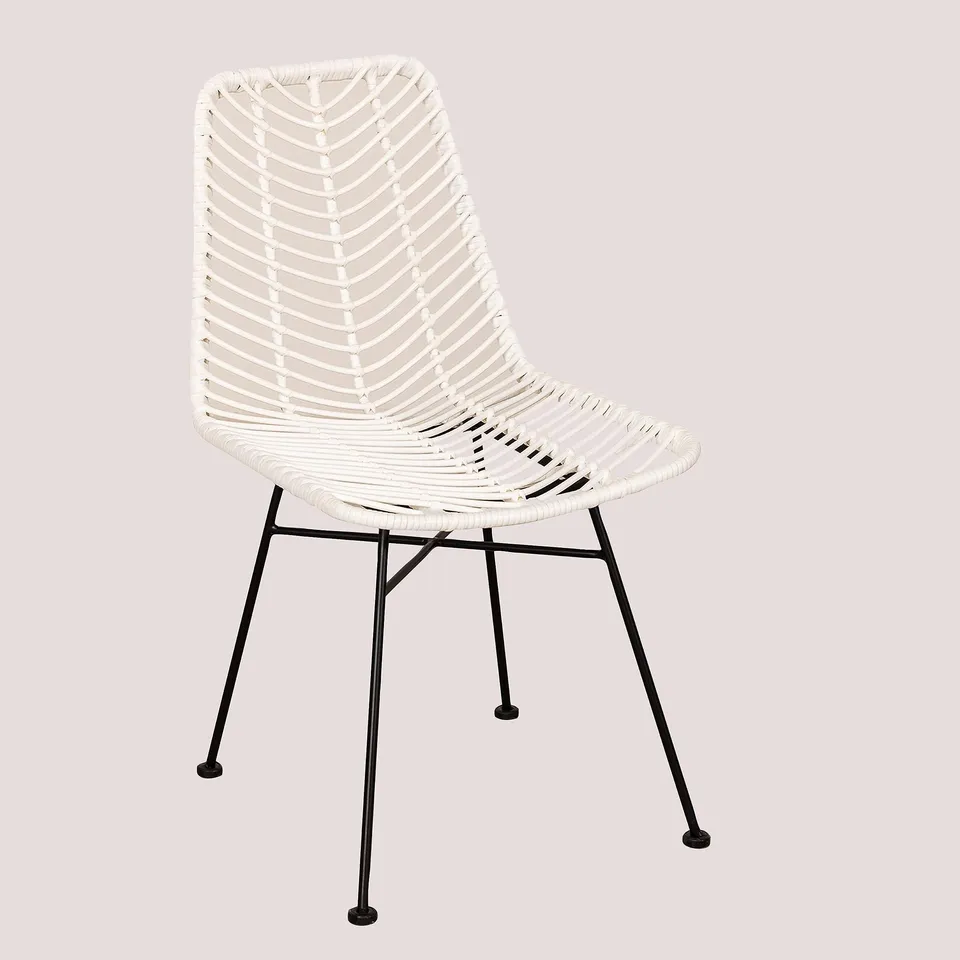 Sklum Gouda Colors sedia da giardino bianco nero in rattan