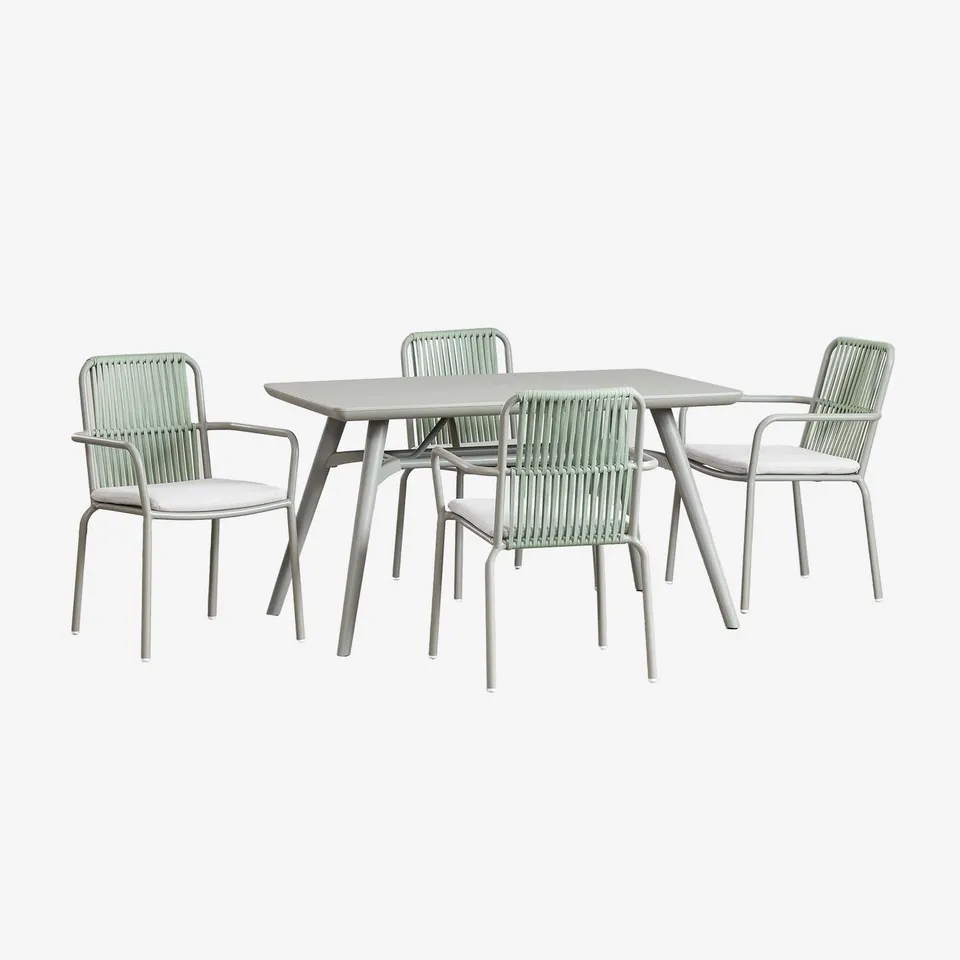 Sklum Scand Alberta 135x80 set tavolo sedie giardino 4 sedie alluminio