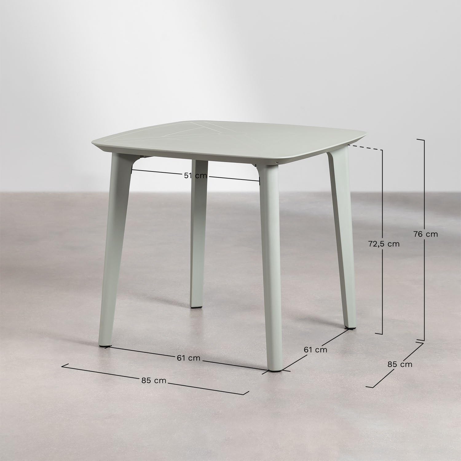 Sklum Scand Tavolo Giardino 85x85 cm Polietilene Quadrato