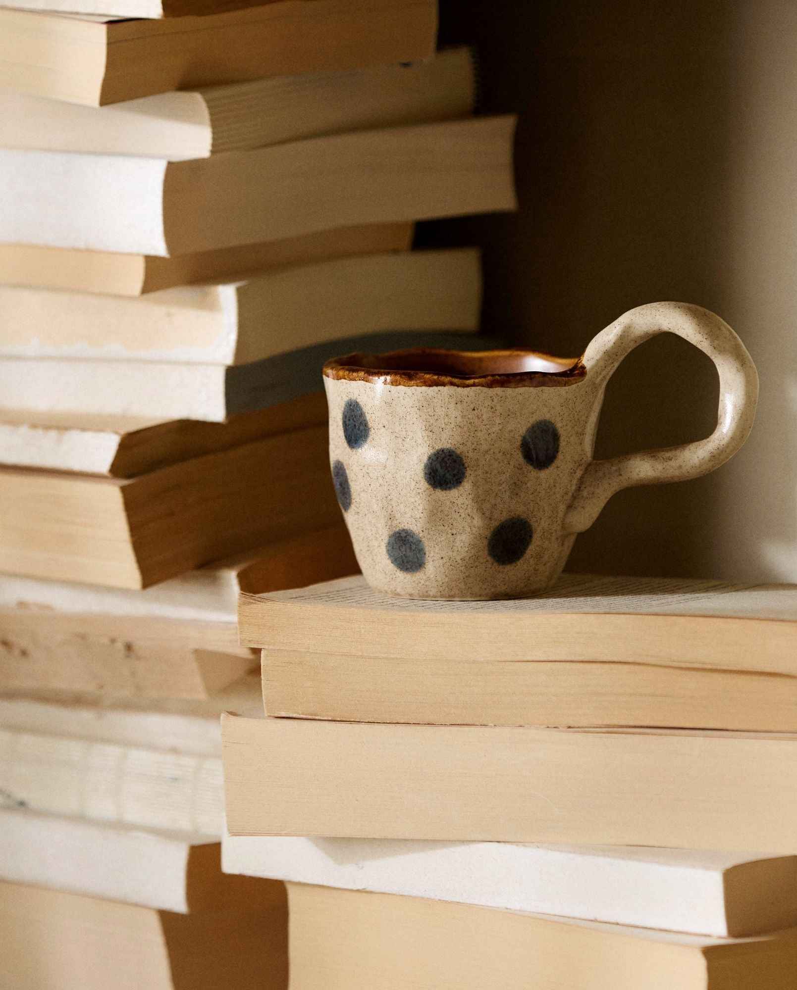 Bambua Atelier FORMA Baya tazza ceramica pois grigi