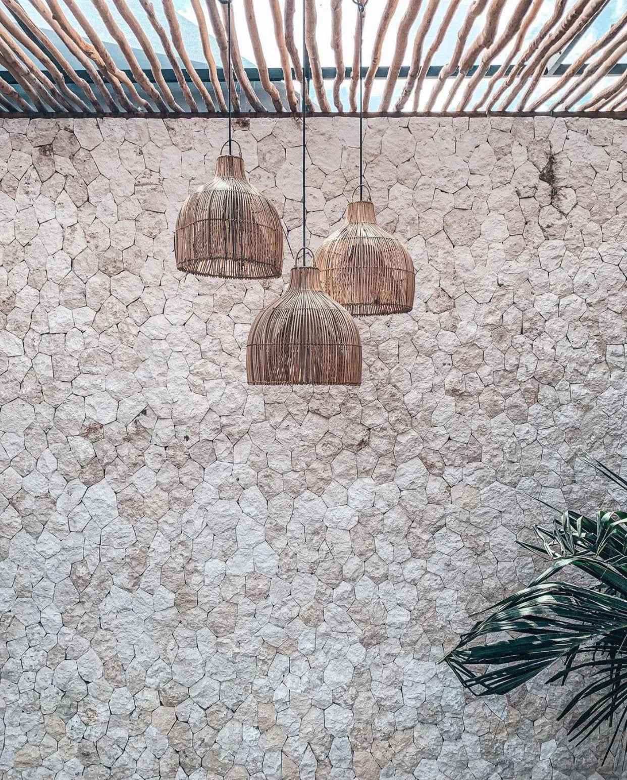 Bambua Lobster Trap lampadario rattan natural L