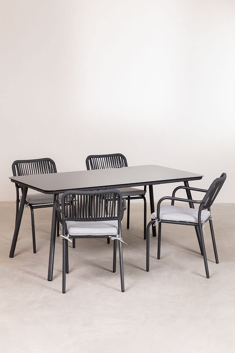 Sklum Arhiza Style set giardino 5 pezzi grigio scuro vetro