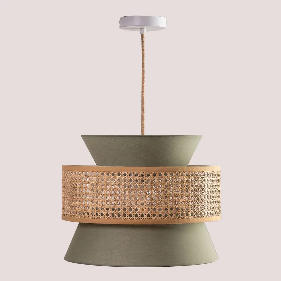 Sklum Yereh lampadario rattan verde kaki Ø40 cm