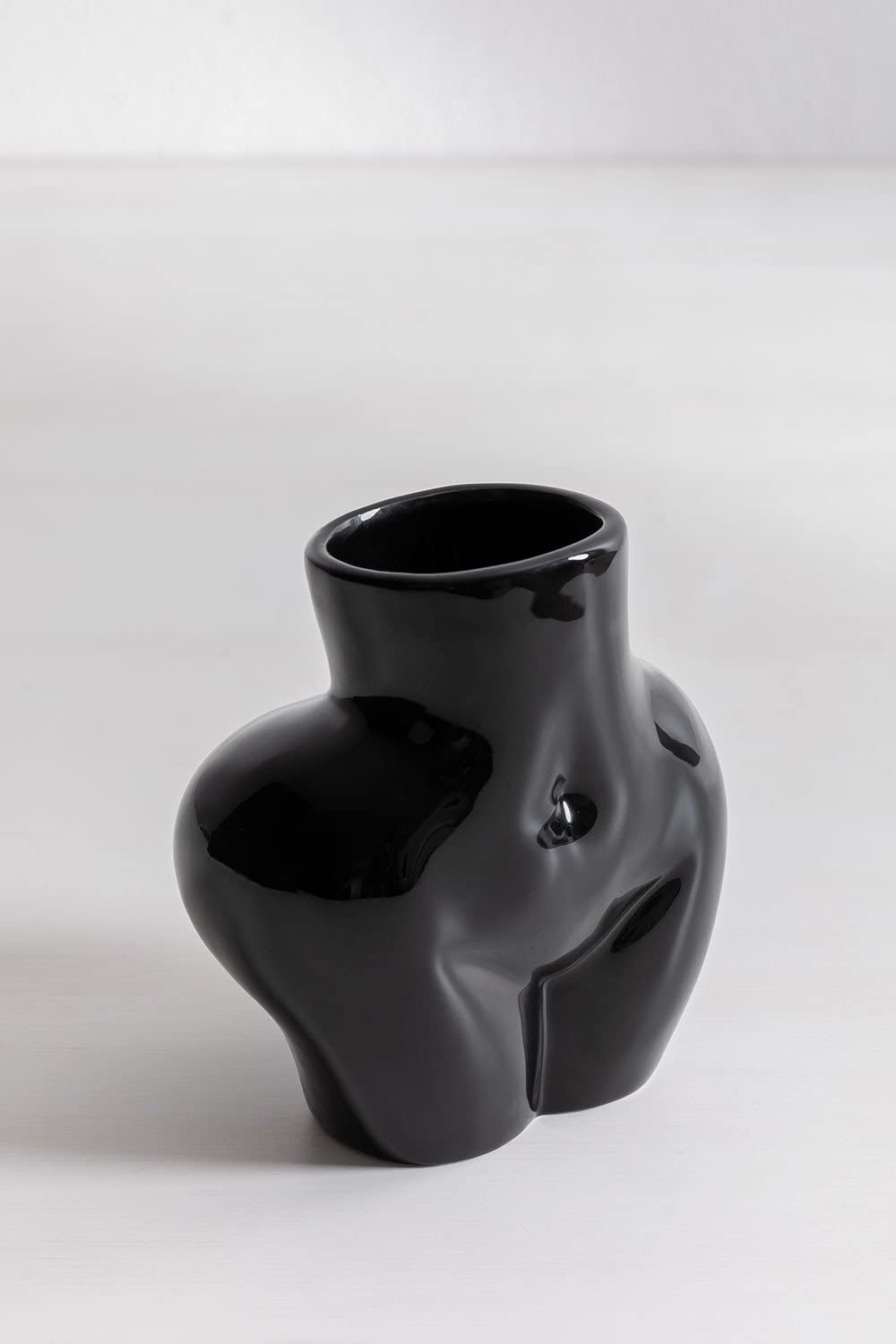 Sklum Isabela Vaso in Ceramica Nero Decorativo