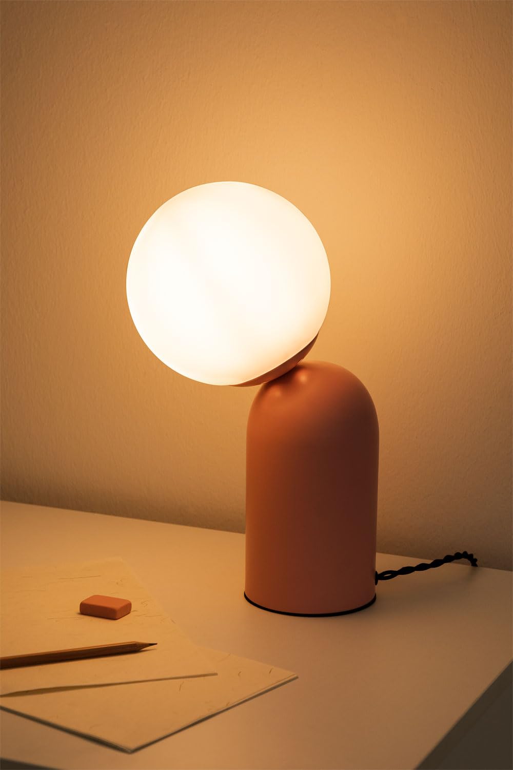 Sklum Katol Incarnato lampada da tavolo vetro 31,5 cm