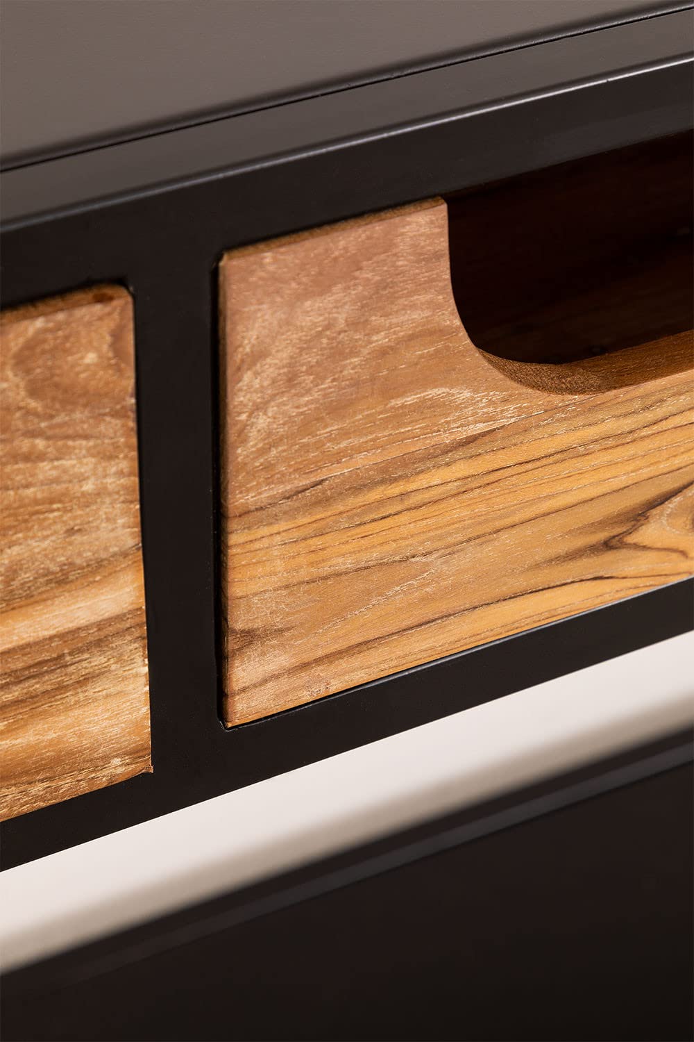 Sklum Emberg consolle legno mango 140 cm nero 3 cassetti