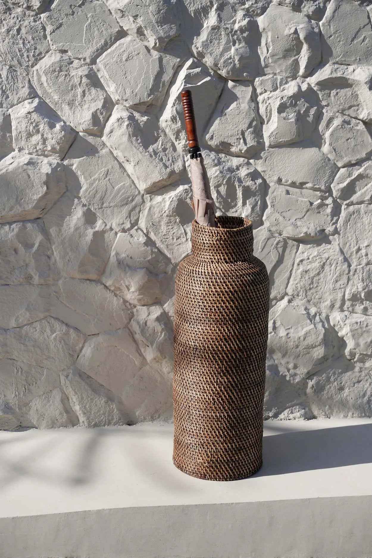 Bambua Colonial portaombrelli rattan marrone naturale