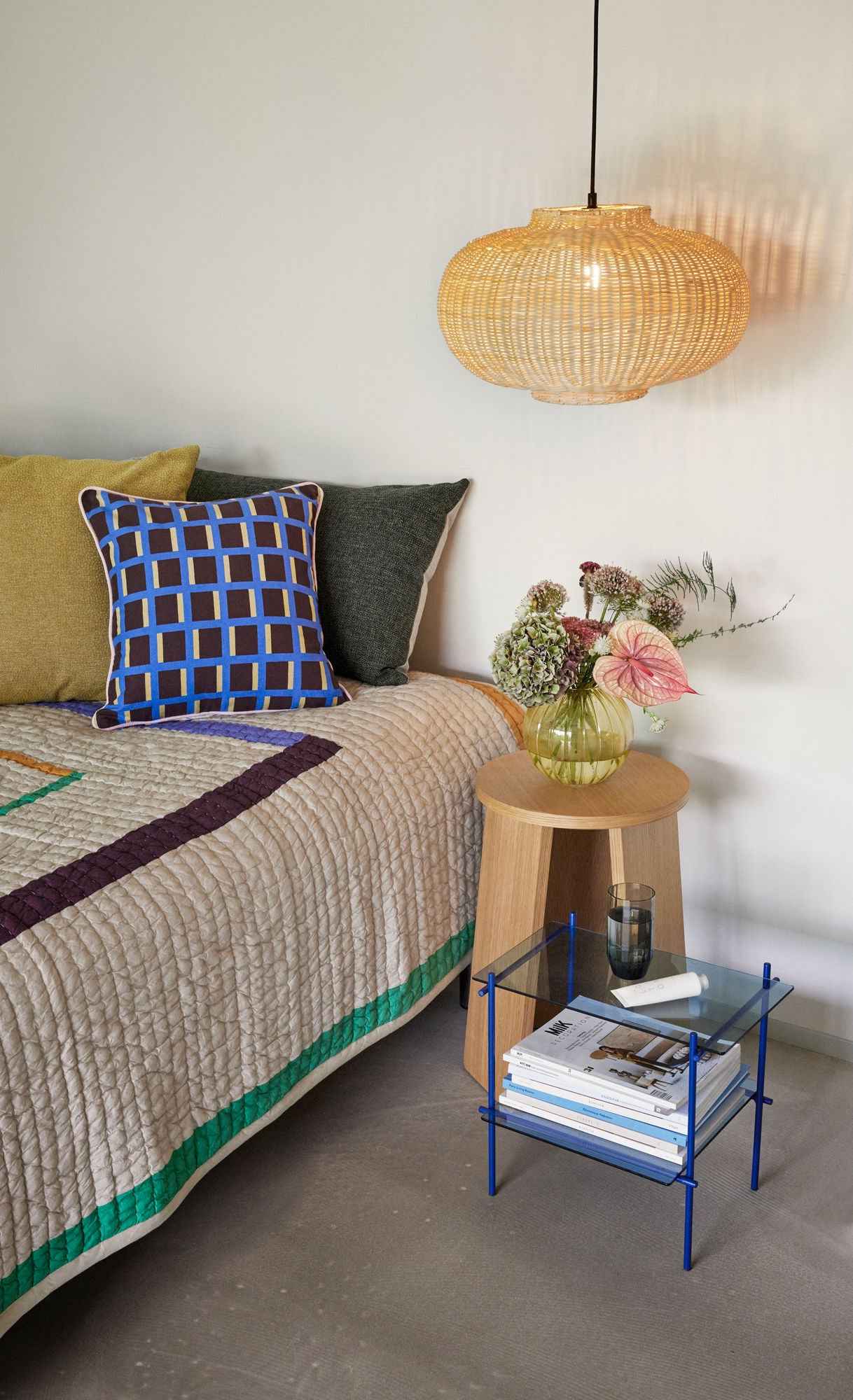 Bambua Chand Ellipse lampada sospensione rattan naturale