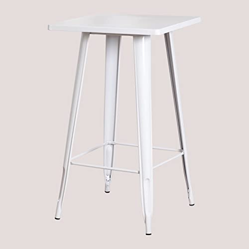 Sklum LIX tavolo alto in acciaio bianco 60x60