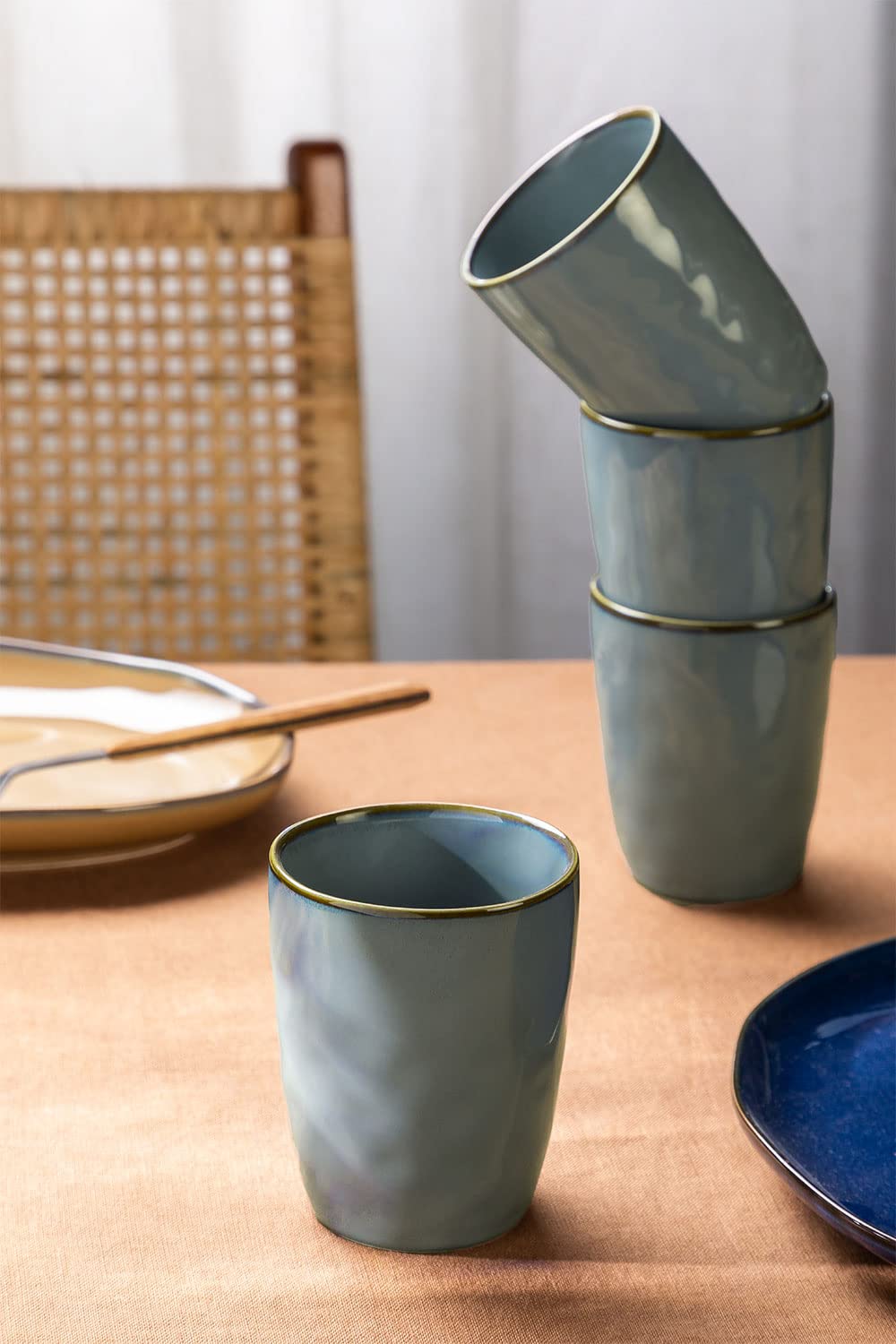 Sklum Biöh set 4 bicchieri 35 cl porcellana grigio