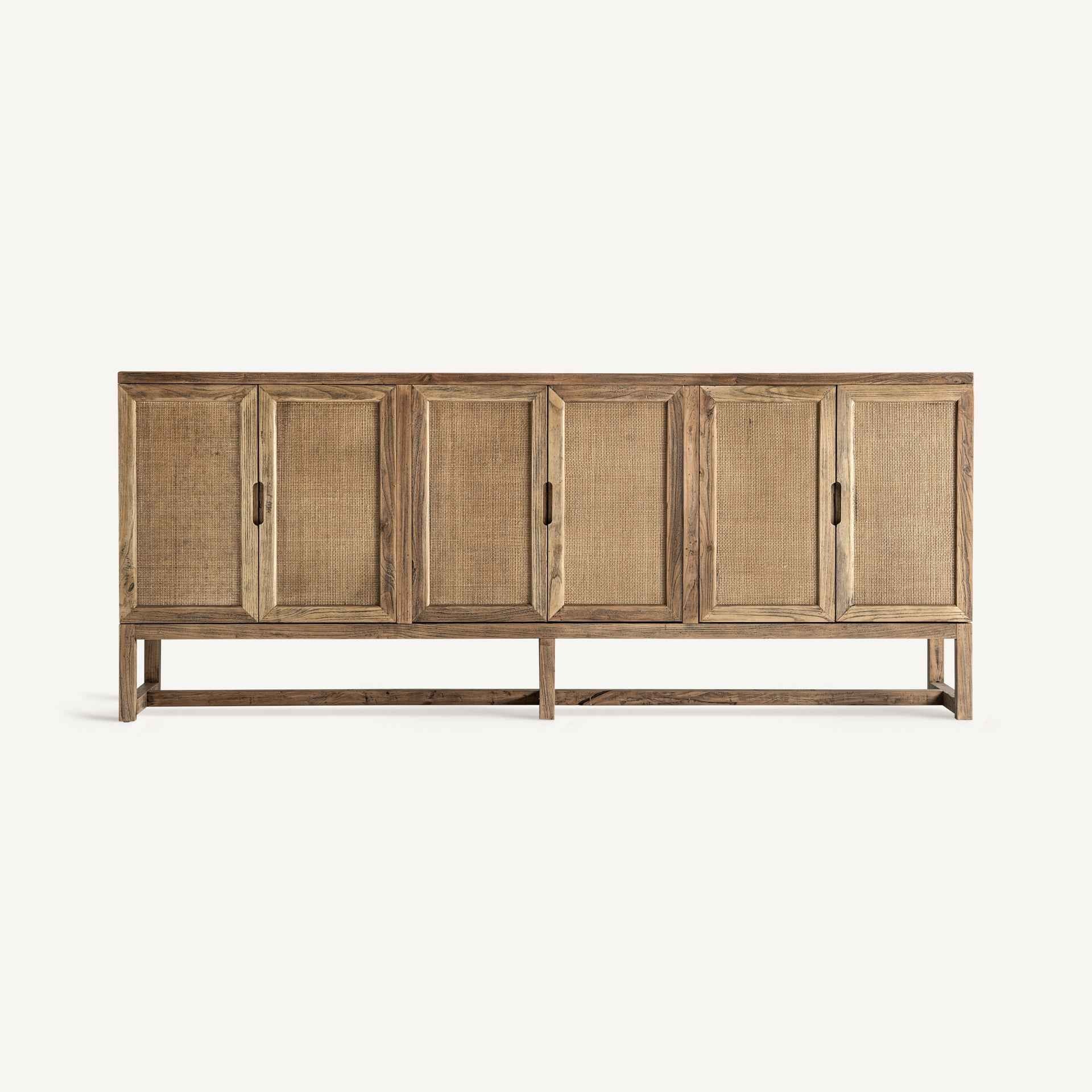 Bambua Byremo credenza 5 ante olmo e rattan