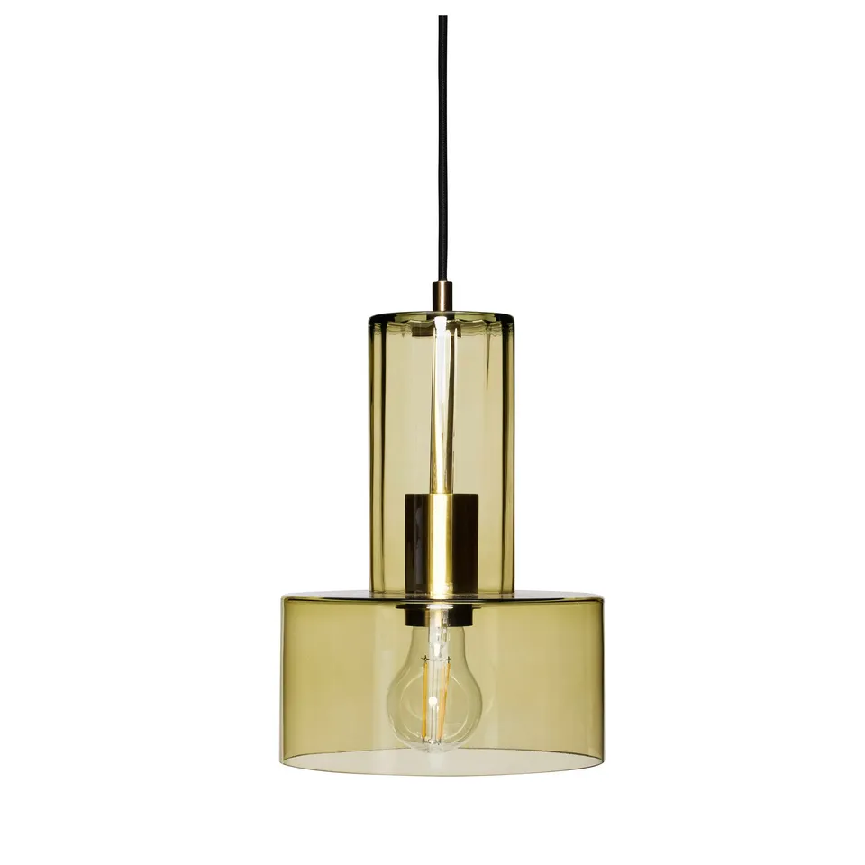 Bambua Ripple Pendant lampadario verde vetro E27