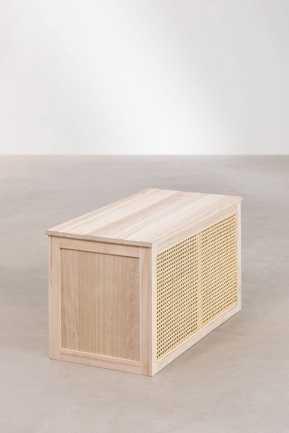Sklum Ralik baule 80 cm in rattan e legno