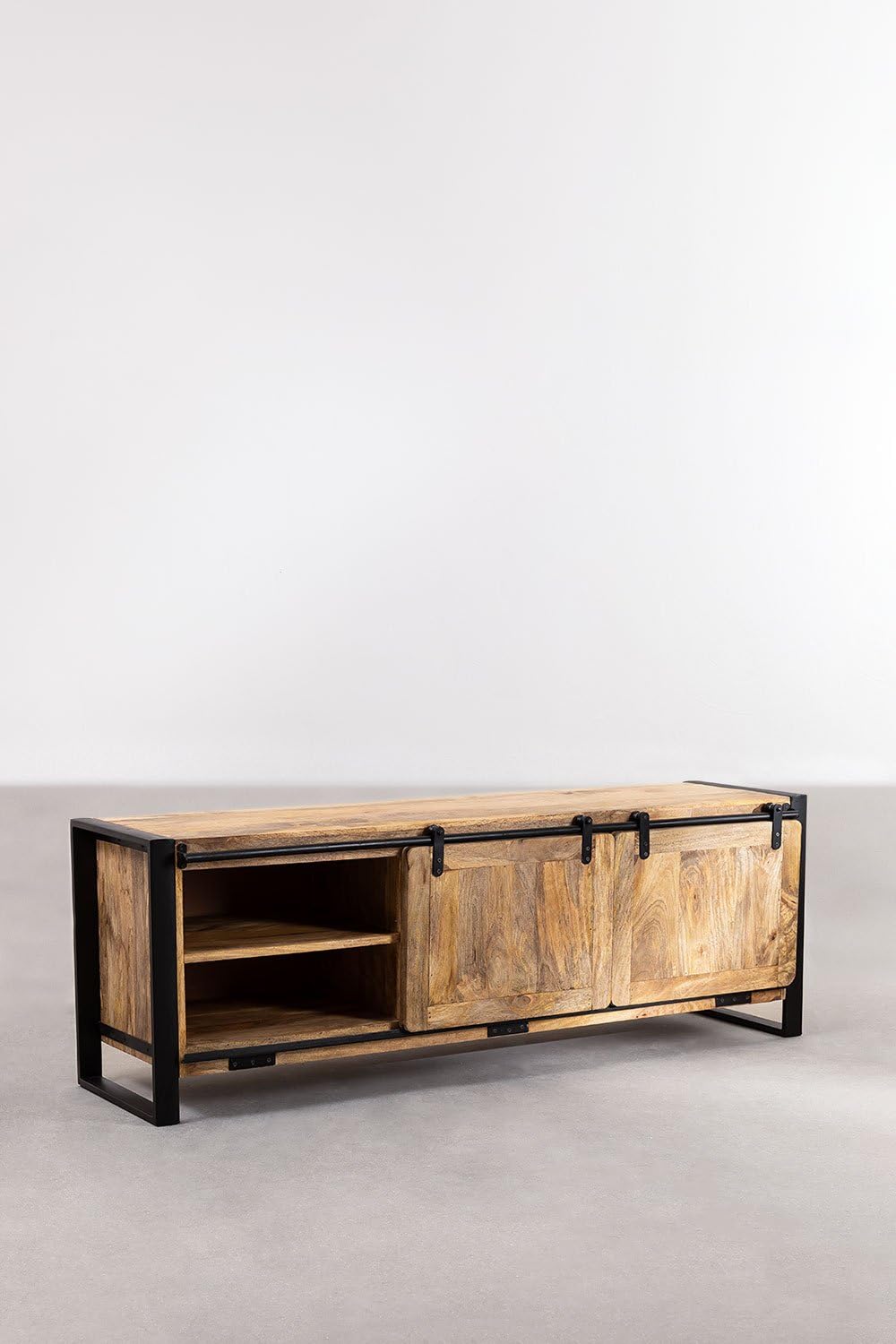 Sklum Kiefer Style Black Natural mobile TV legno mango
