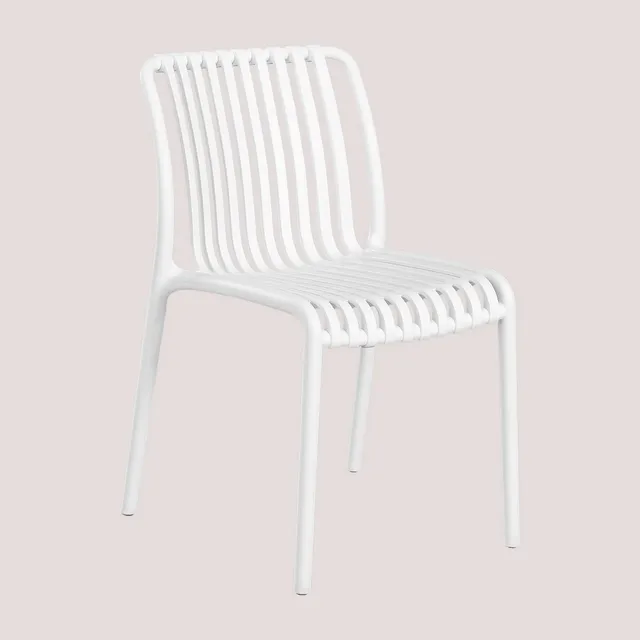 Sklum Wendell set 2 sedie da giardino impilabili bianche