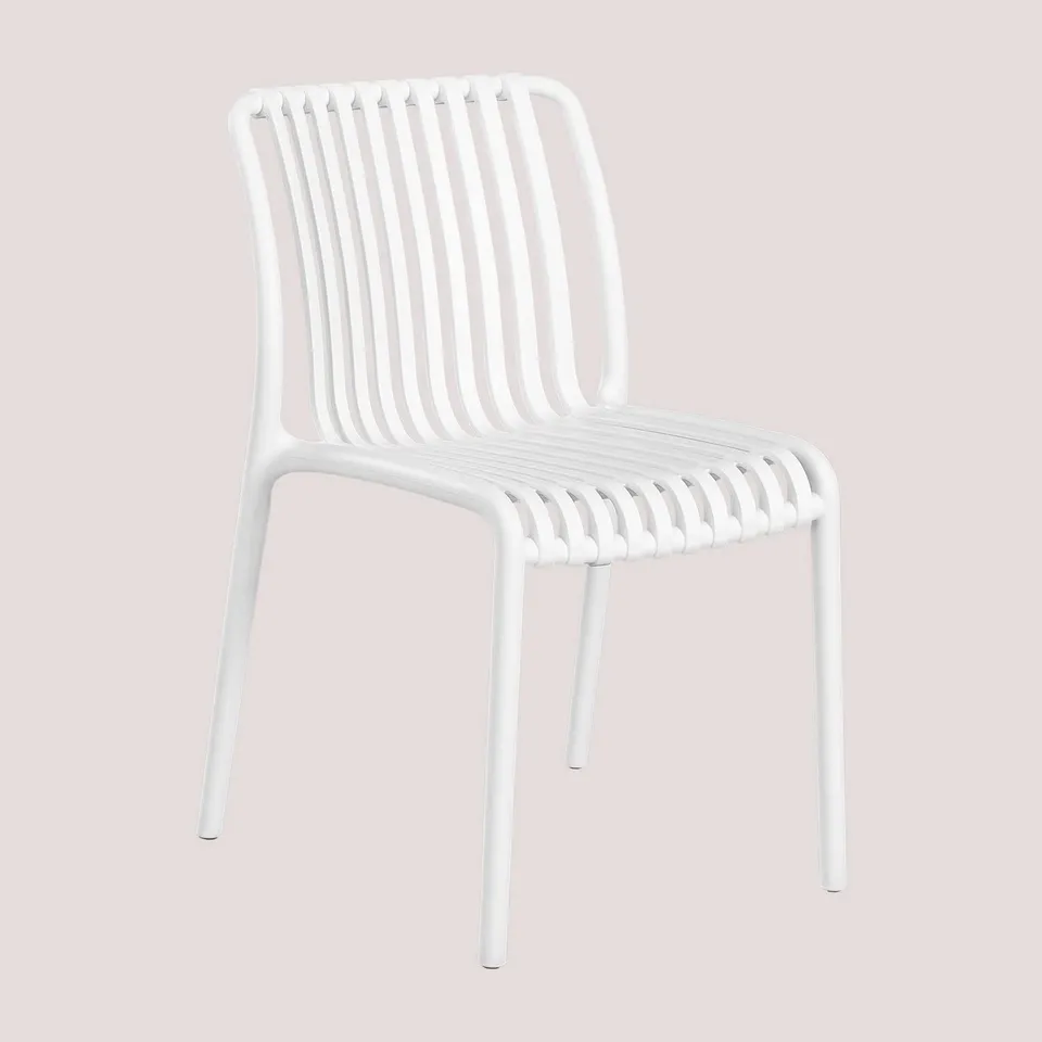 Sklum Wendell set 2 sedie da giardino impilabili bianche