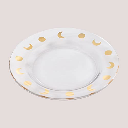 Sklum Exton set 4 piatti piani in vetro oro