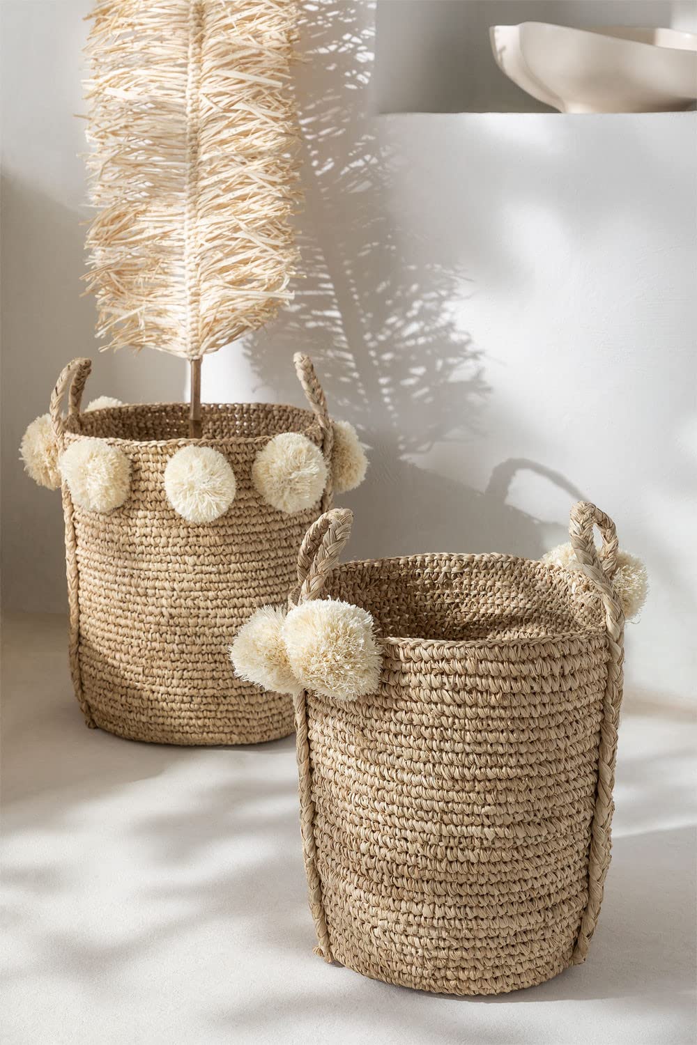 Sklum Calama set 2 cesti decorativi naturale in sisal