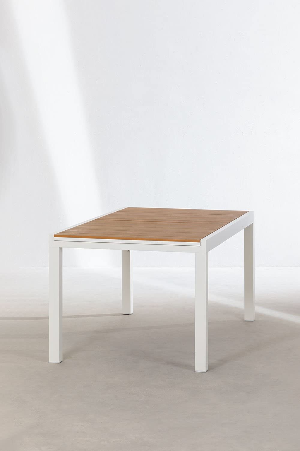 Sklum Saura 150-197x90 cm tavolo giardino allungabile bianco