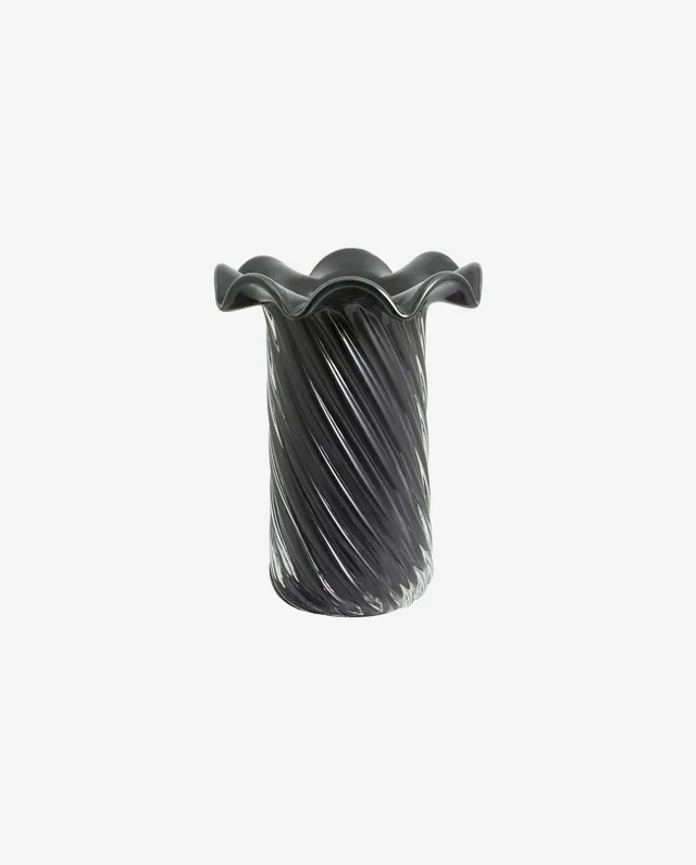 Bambua Koro vaso in vetro grigio tortile