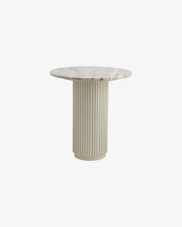Bambua Erie tavolino marmo avorio base legno