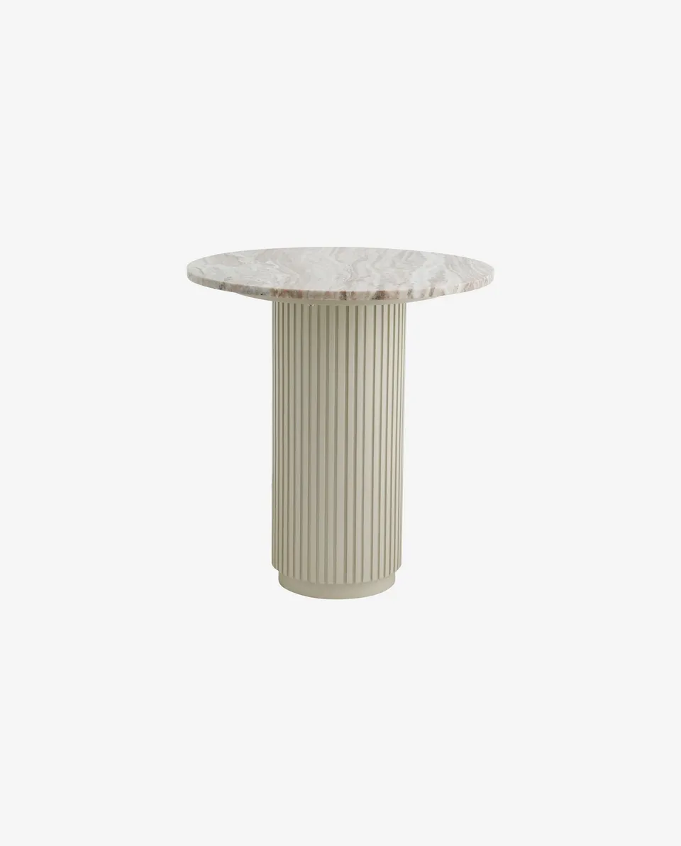 Bambua Erie tavolino marmo avorio base legno