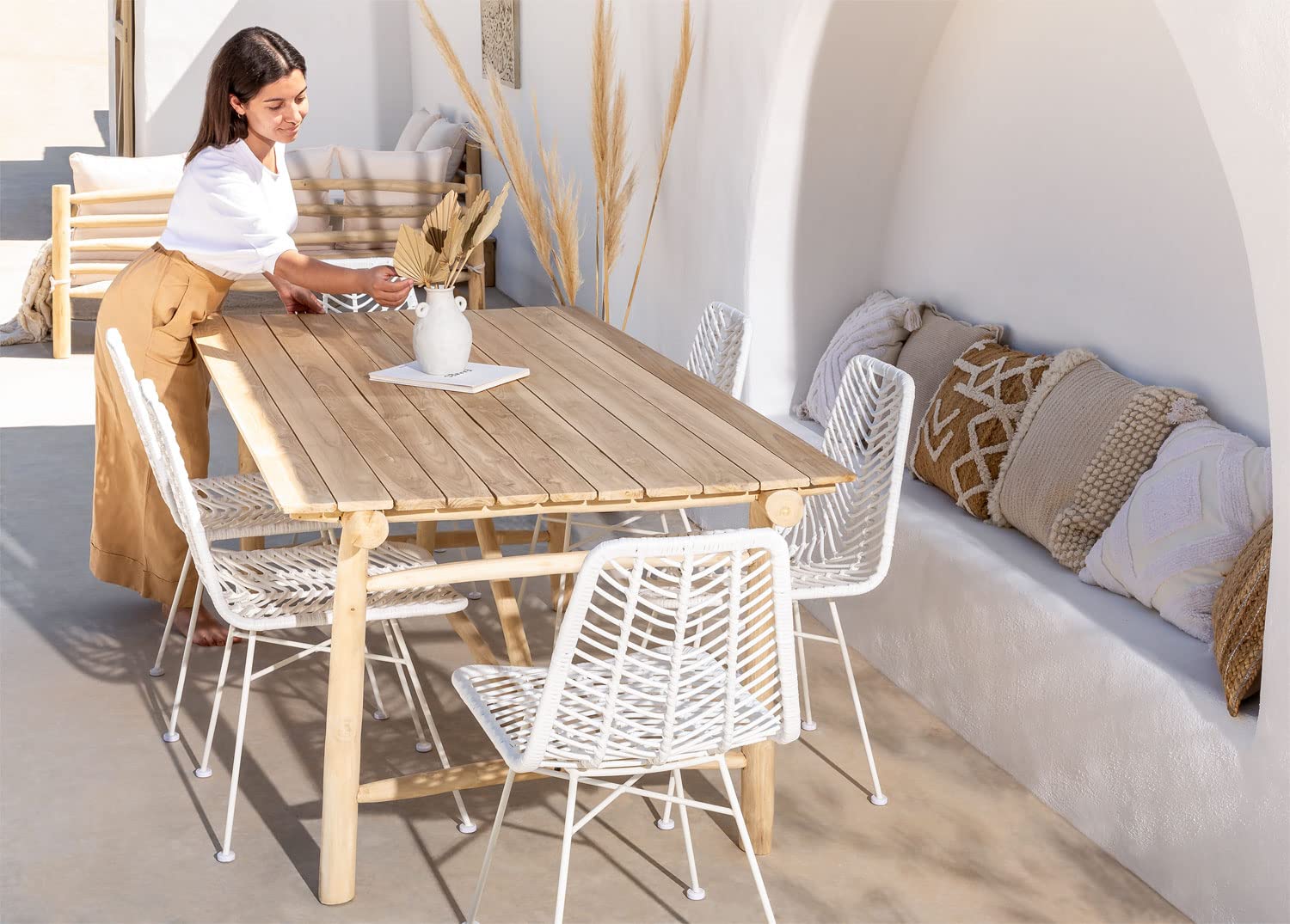 Sklum Nabila tavolo da giardino in teak 180x100 cm