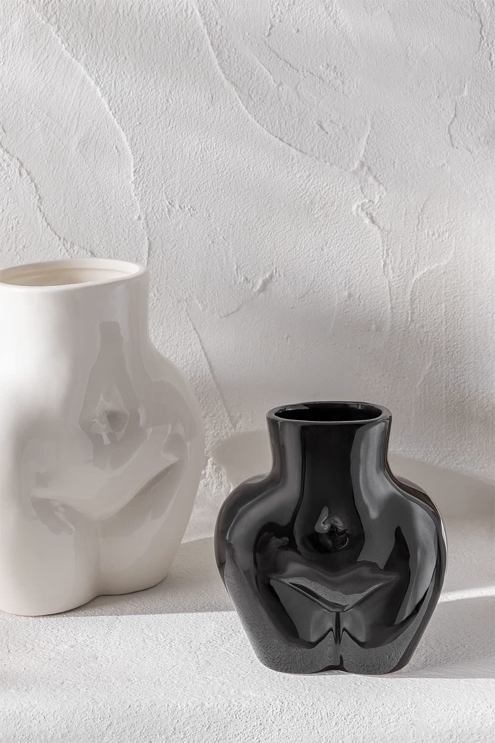 Sklum Isabela Vaso in Ceramica Nero Decorativo
