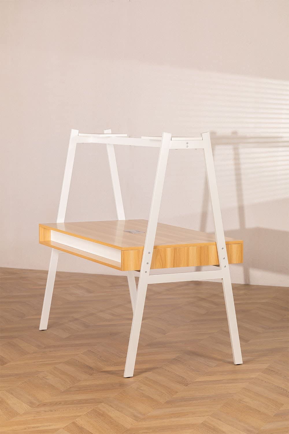 Sklum Bhan Scrivania Bianco 144 cm in Acciaio