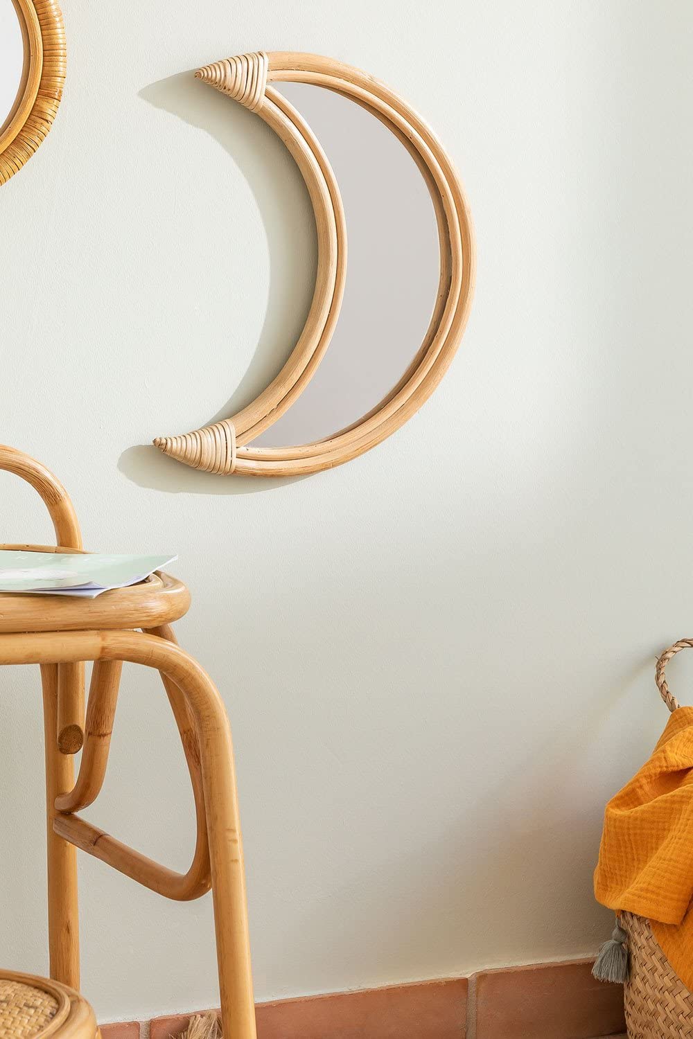 Sklum Jonik specchio parete rattan natural 28 cm