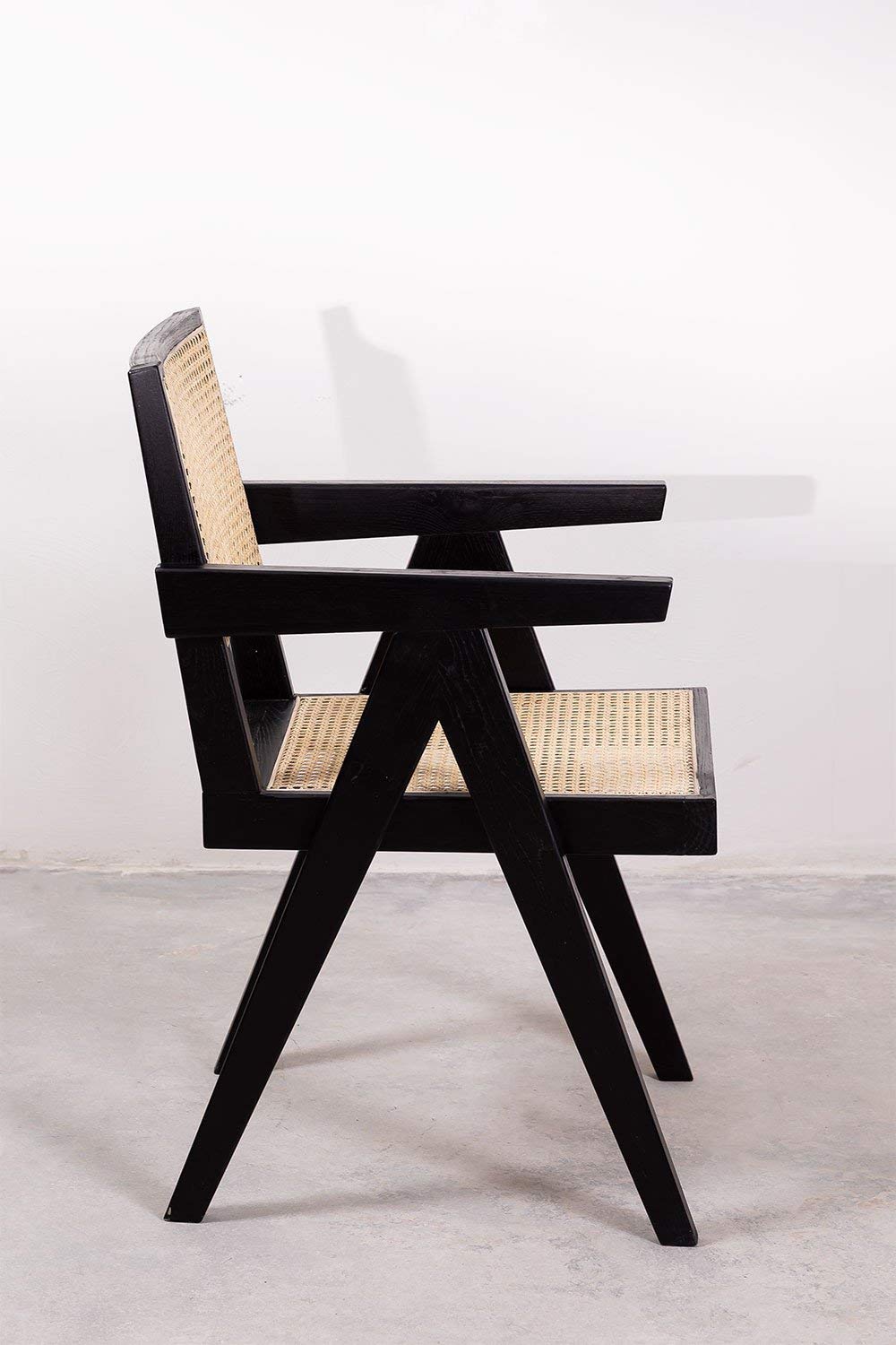 Sklum Lali Rattan sedia con braccioli nero
