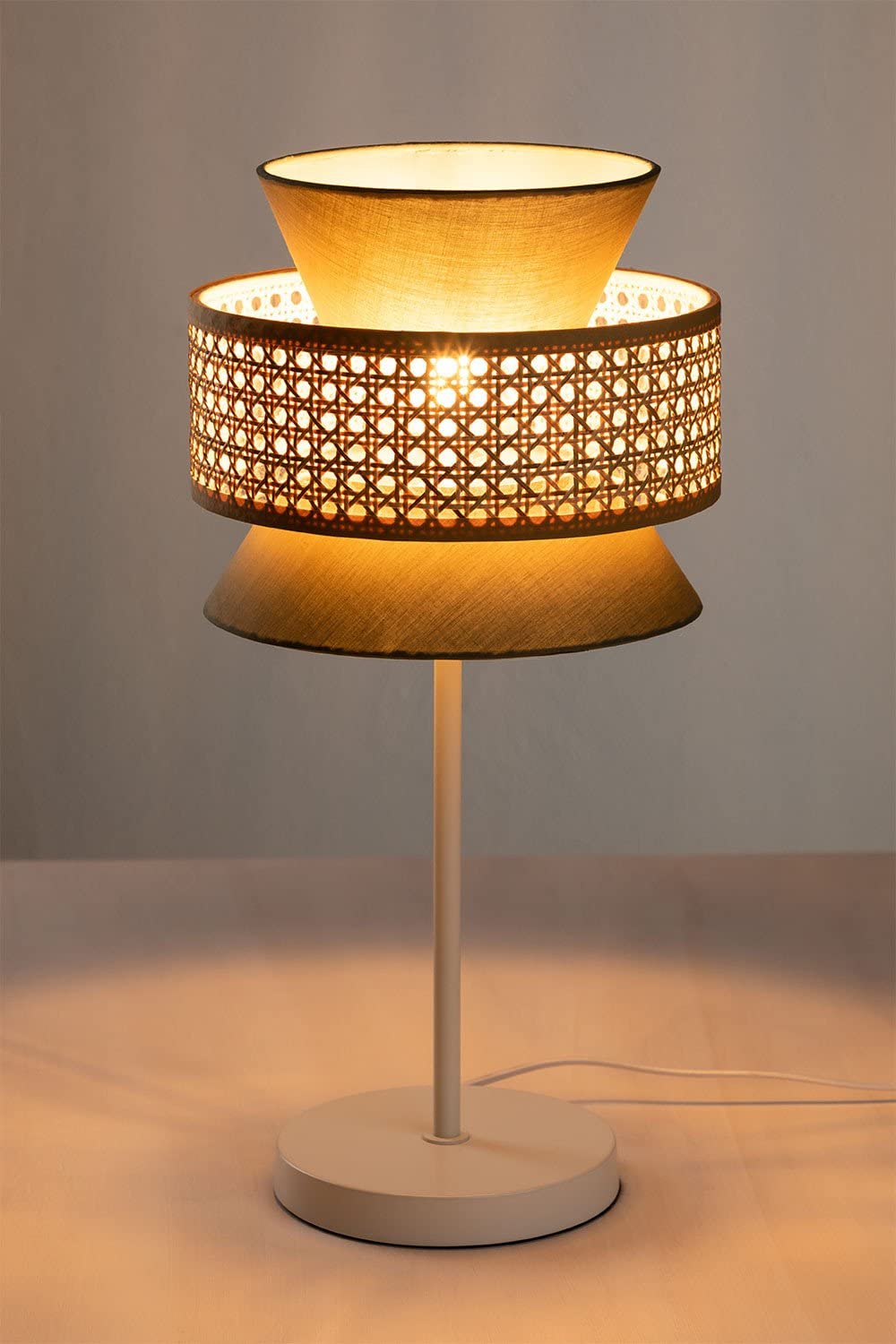 Sklum Yereh lampada da tavolo rattan verde kaki