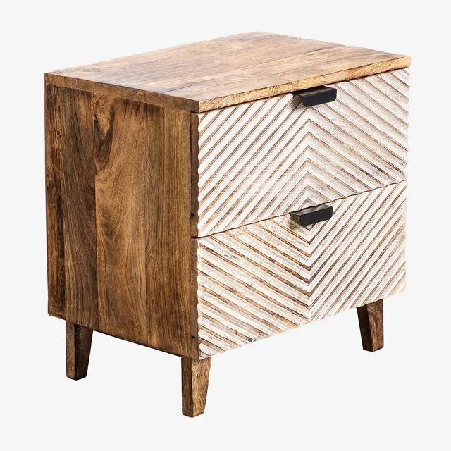 Sklum Balary comodino legno mango intagliato 50 cm