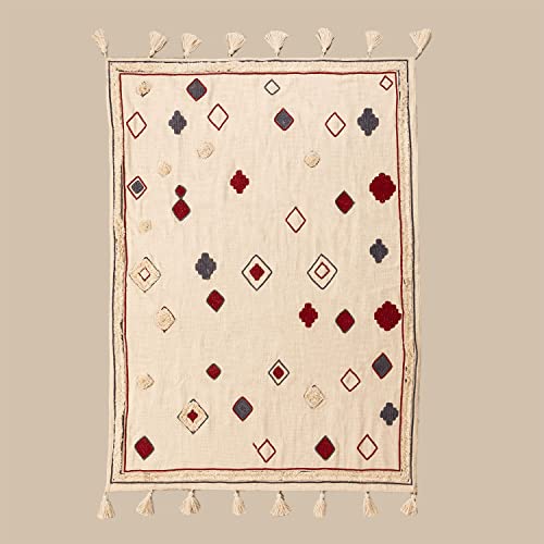 Sklum Ispa Plaid in Cotone Beige Crema 200x130 cm
