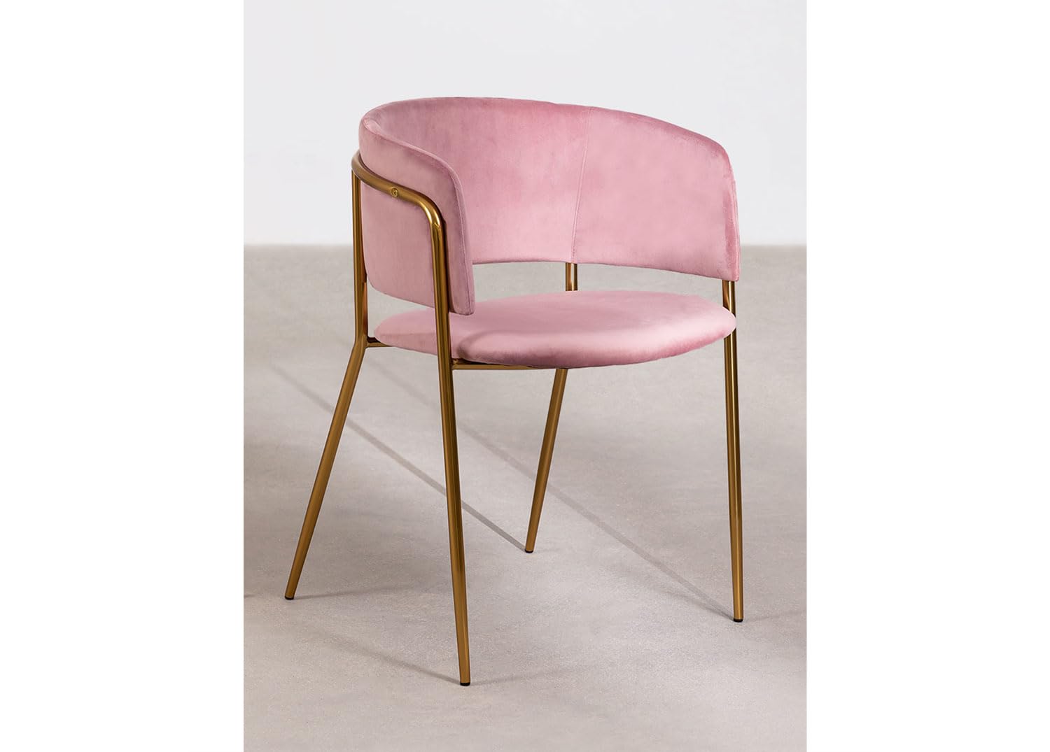 Sklum Nalon Style Sedia Pranzo Velluto Rosa Dorato