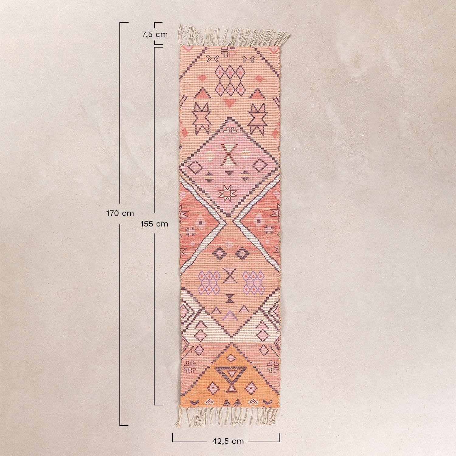 Sklum Nuada Ethnic tappeto corridoio in iuta 170x42,5 cm