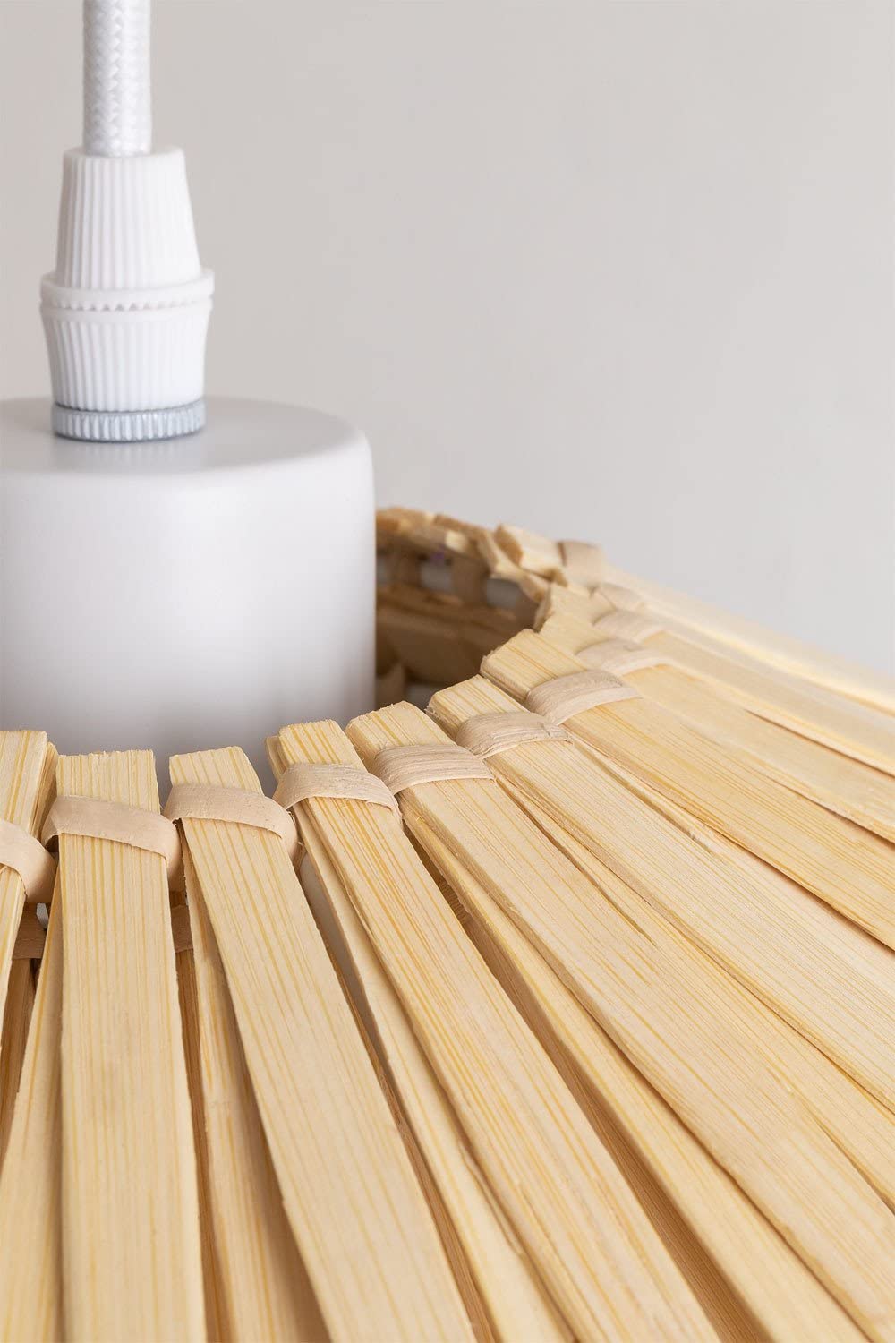 Sklum Taroucas lampadario bambù bianco Ø45 cm