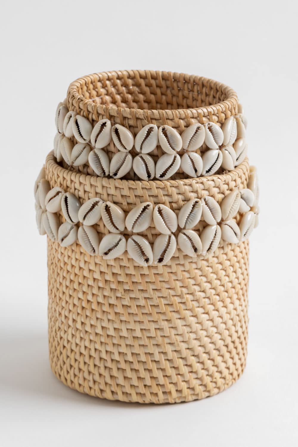 Sklum Ytilus set 2 cestini rattan naturale conchiglie
