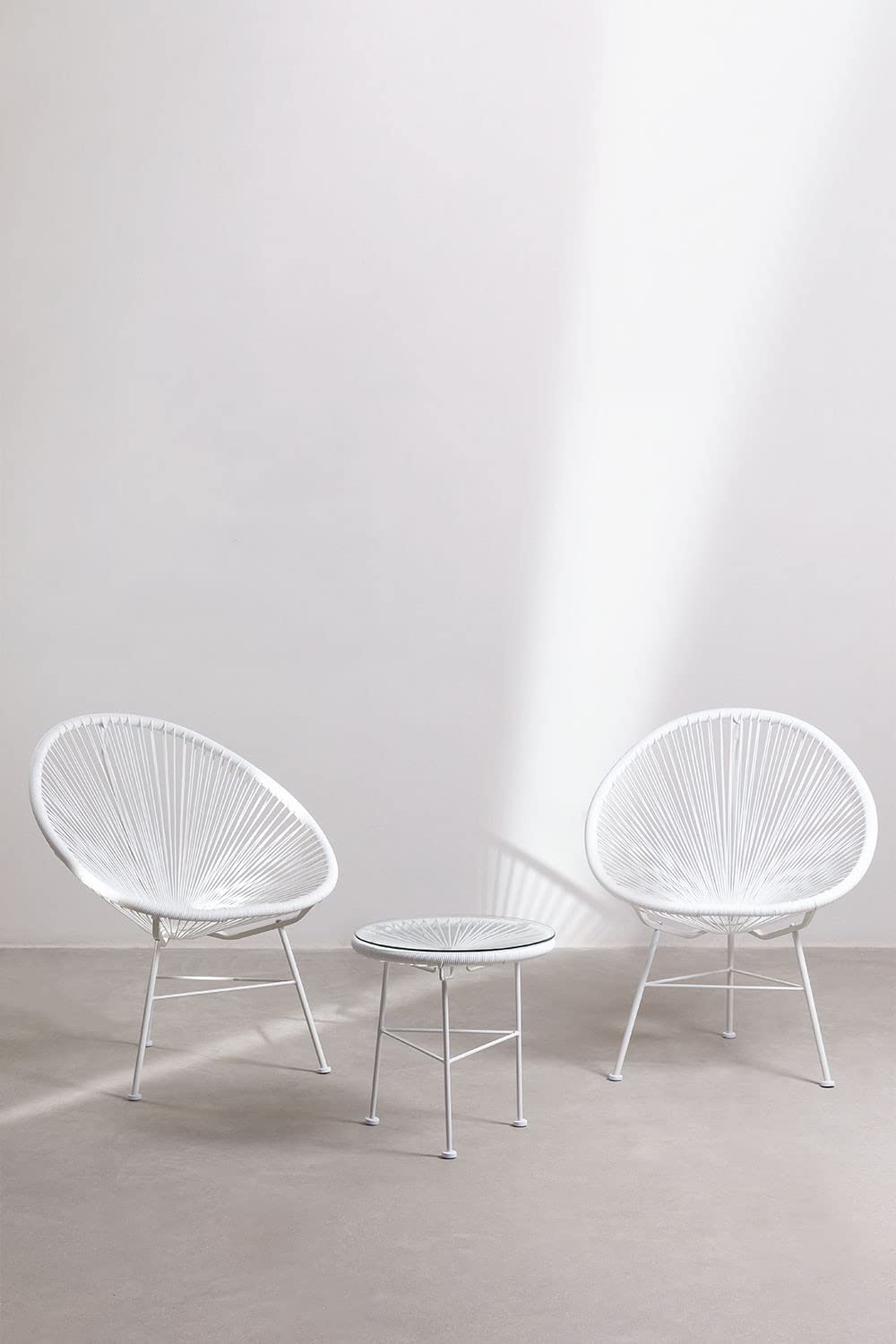 Sklum New Acapulco set 2 sedie + tavolo bianco